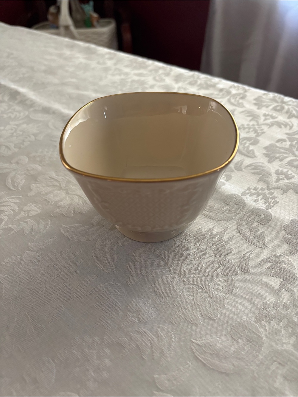 Lenox Cream Porcelain Bowl with Gold Trim